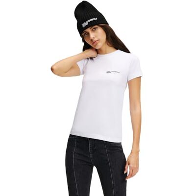 KARL LAGERFELD JEANS Damen Slim Fit T-Shirt White XS KARL LAGERFELD JEANS Damen Slim Fit T-Shirt White XS