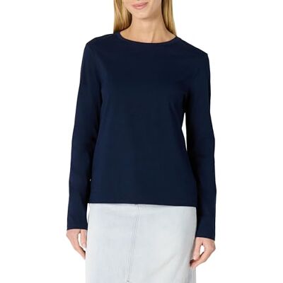 Amazon Damen Langärmliges Regular-Fit-T-Shirt Aus 100% Baumwolle, Marineblau, XXL Amazon Damen Langärmliges Regular-Fit-T-Shirt Aus 100% Baumwolle, Marineblau, XXL
