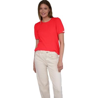 Street One Studio T-Shirt mit Knopfdetail Chili red 36 Street One Studio T-Shirt mit Knopfdetail Chili red 36