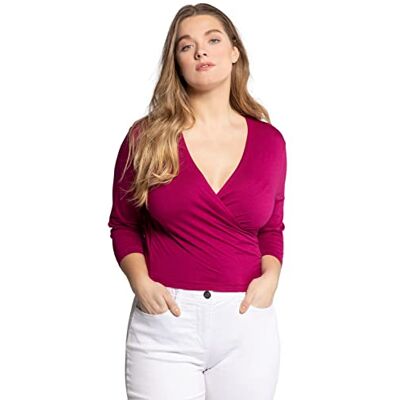 Ulla Popken Damen große Größen Übergrößen Plus Size Bolero, Kurze Jacke, Jersey, 3/4-Arm, Saumknoten Ulla Popken Damen große Größen Übergrößen Plus Size Bolero, Kurze Jacke, Jersey, 3/4-Arm, Saumknoten