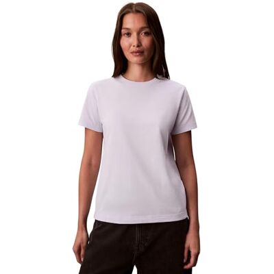 Calvin Damen T-Shirt Kurzarm Archive Jersey Tee mit Rundhalsausschnitt, Violett (Lacey Lilac), XS Calvin Damen T-Shirt Kurzarm Archive Jersey Tee mit Rundhalsausschnitt, Violett (Lacey Lilac), XS