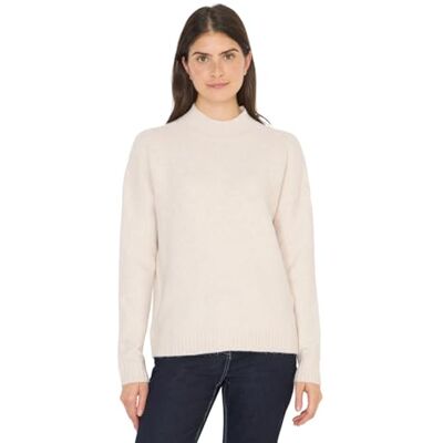 Cecil Softer Jacquard Pullover Oat Milk beige Melange XL Cecil Softer Jacquard Pullover Oat Milk beige Melange XL