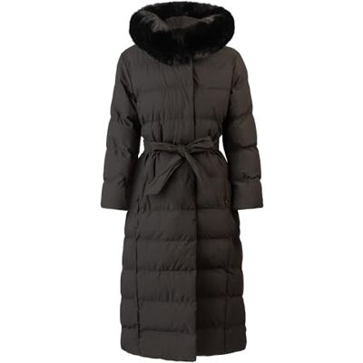 Apart Damen-Winterjacke, warm gepolsterter langer Mantel, abnehmbare Kunstpelzkapuze, Taillengürteldesign, Reißverschlusstaschen, warmer Steppmantel, perfekt für Kälteschutz und Alltag Apart Damen-Winterjacke, warm gepolsterter langer Mantel, abnehmbare Kunstpelzkapuze, Taillengürteldesign, Reißverschlusstaschen, warmer Steppmantel, perfekt für Kälteschutz und Alltag