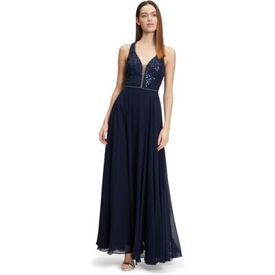 Vera Mont Damen Abendkleid mit Pailletten Night Sky,42 Vera Mont Damen Abendkleid mit Pailletten Night Sky,42