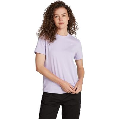 Calvin Damen T-Shirt Kurzarm Badge Regular Rundhalsausschnitt, Violett (Pastel Lilac), XXS Calvin Damen T-Shirt Kurzarm Badge Regular Rundhalsausschnitt, Violett (Pastel Lilac), XXS