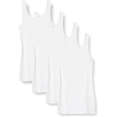 Amazon Damen Slim Fit Tank, 4er-Pack, Weiß, XX-Large Amazon Damen Slim Fit Tank, 4er-Pack, Weiß, XX-Large