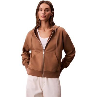 Calvin Damen Hoodie mit Reißverschluss Archive Logo French Terry mit Kapuze, Blau (Amphora), L Calvin Damen Hoodie mit Reißverschluss Archive Logo French Terry mit Kapuze, Blau (Amphora), L
