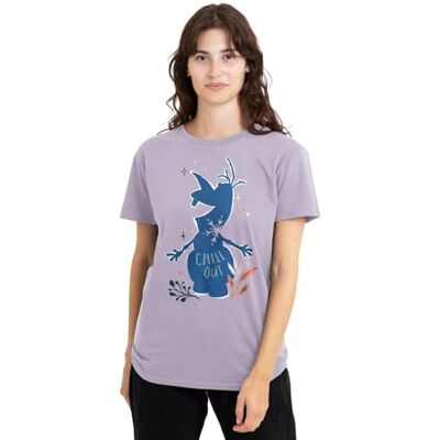 Disney Damen Chill Out Olaf Silhouette Ladies T Shirt, Lavendar T-Shirt (1er Pack) Disney Damen Chill Out Olaf Silhouette Ladies T Shirt, Lavendar T-Shirt (1er Pack)