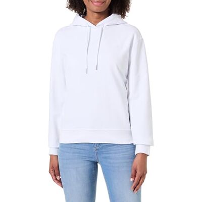 Calvin Damen Hoodie Ck Embroidery mit Kapuze, Weiß (Brilliant White), M Calvin Damen Hoodie Ck Embroidery mit Kapuze, Weiß (Brilliant White), M