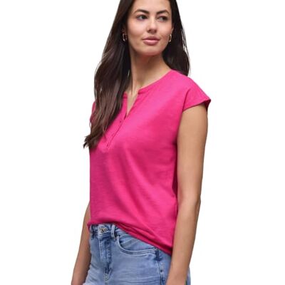 Street One Dropped Shoulder Shirt mit Split Neck Magenta Dream 38 Street One Dropped Shoulder Shirt mit Split Neck Magenta Dream 38