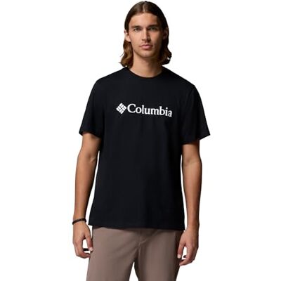Columbia Men's Basic Logo Tee Short Sleeve T-Shirt, Black/Gem , L Columbia Men's Basic Logo Tee Short Sleeve T-Shirt, Black/Gem , L