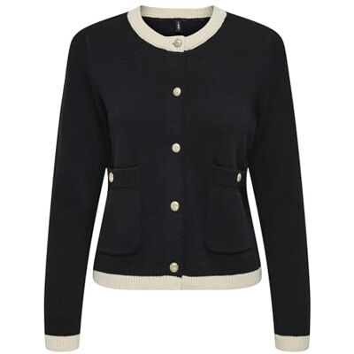ONLY Damen Onlisabelle Ls Oneck Button Cardigan KNT, Black, S ONLY Damen Onlisabelle Ls Oneck Button Cardigan KNT, Black, S