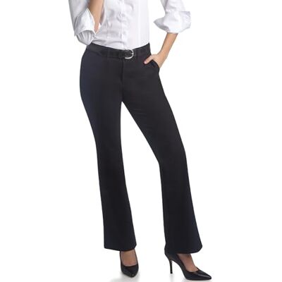 Dickies Damen Flache Vorderseite, Stretch-Twill-Hose, Schmale Passform, Bootcut Khakis, schwarz, 46 Lange Dickies Damen Flache Vorderseite, Stretch-Twill-Hose, Schmale Passform, Bootcut Khakis, schwarz, 46 Lange