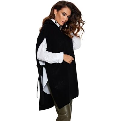 TRENDYOL Damen Capuchon vlechtpatroon regular trui vest Sweater, Schwarz, 36 EU TRENDYOL Damen Capuchon vlechtpatroon regular trui vest Sweater, Schwarz, 36 EU