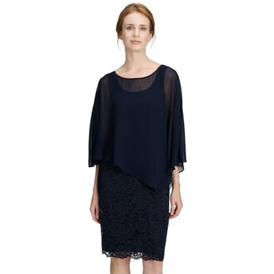 Vera Mont Damen Cocktailkleid mit Spitze, Blau, 36 Vera Mont Damen Cocktailkleid mit Spitze, Blau, 36