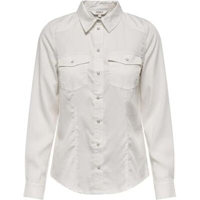 ONLY Damen Onlalexa Colour Ls Shirt WVN, Cloud Dancer, XXS ONLY Damen Onlalexa Colour Ls Shirt WVN, Cloud Dancer, XXS
