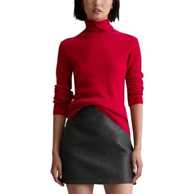 Marc O' Polo Marc OߴPolo Denim Damen Pullover mit Rollkragen warm, Rot (Red Mulberry), L Marc O' Polo Marc OߴPolo Denim Damen Pullover mit Rollkragen warm, Rot (Red Mulberry), L