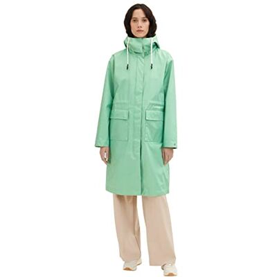 TOM TAILOR Damen 1035330 Regenmantel mit Kapuze, 31034 Okra Green, L TOM TAILOR Damen 1035330 Regenmantel mit Kapuze, 31034 Okra Green, L