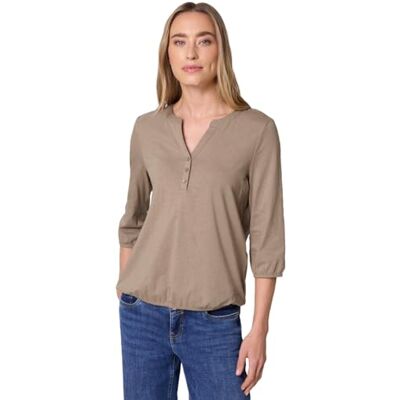 Street One 3/4-Arm Shirt mit Split Neck und Knöpfen Light Terra Mocha 46 Street One 3/4-Arm Shirt mit Split Neck und Knöpfen Light Terra Mocha 46