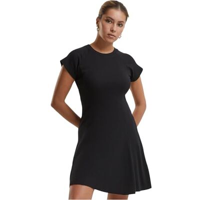 Urban Classics Damen Kleid Ladies Skater Rib Dress, Kurzarm Skaterkleid für Frauen, in Minilänge, erhältlich, Größen XS-5XL Urban Classics Damen Kleid Ladies Skater Rib Dress, Kurzarm Skaterkleid für Frauen, in Minilänge, erhältlich, Größen XS-5XL