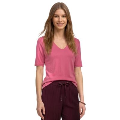 Street One Basic T-Shirt mit V-Neck in Unifarbe Blush Berry 44 Street One Basic T-Shirt mit V-Neck in Unifarbe Blush Berry 44