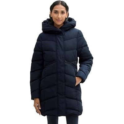 TOM TAILOR Damen Puffer Parka mit Kapuze, 10668 Sky Captain Blue, L TOM TAILOR Damen Puffer Parka mit Kapuze, 10668 Sky Captain Blue, L