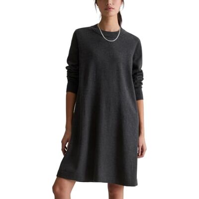 Marc O' Polo Marc OߴPolo Denim Damen Strickkleid mit Rundhalsausschnitt Knielang, Grau (Anthra Melange), S Marc O' Polo Marc OߴPolo Denim Damen Strickkleid mit Rundhalsausschnitt Knielang, Grau (Anthra Melange), S