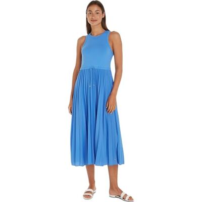 Tommy Hilfiger Damen Kleid Midi Dress Ärmellos, Blau (Blue Spell), XXL Tommy Hilfiger Damen Kleid Midi Dress Ärmellos, Blau (Blue Spell), XXL