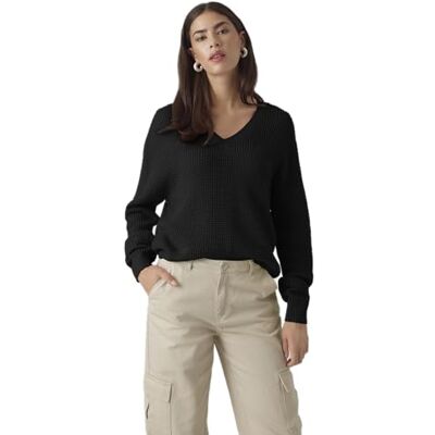 VERO MODA VMLEANNA LS V-Neck Short Pullover GA Boo VERO MODA VMLEANNA LS V-Neck Short Pullover GA Boo