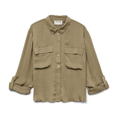 VERO MODA Damen Vmfabiana Ls Shirt VMA Noos, Covert Green, Large VERO MODA Damen Vmfabiana Ls Shirt VMA Noos, Covert Green, Large