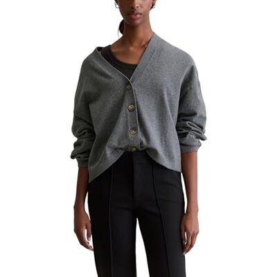 Marc O' Polo Marc OߴPolo Denim Damen Cardigan mit V-Ausschnitt Relaxed Fit, Grau (Asphalt Melange), XXS Marc O' Polo Marc OߴPolo Denim Damen Cardigan mit V-Ausschnitt Relaxed Fit, Grau (Asphalt Melange), XXS