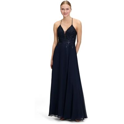 Vera Mont Damen Abendkleid mit Stickerei 36, Night Sky Vera Mont Damen Abendkleid mit Stickerei 36, Night Sky