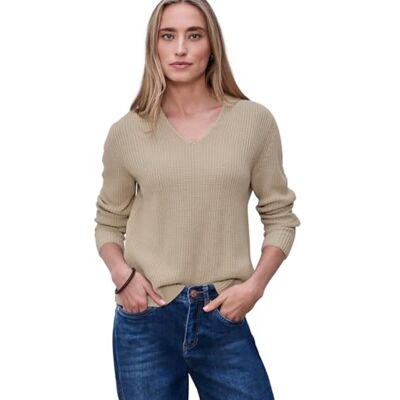 Street One Pullover in Unifarbe Cotton beige 42 Street One Pullover in Unifarbe Cotton beige 42