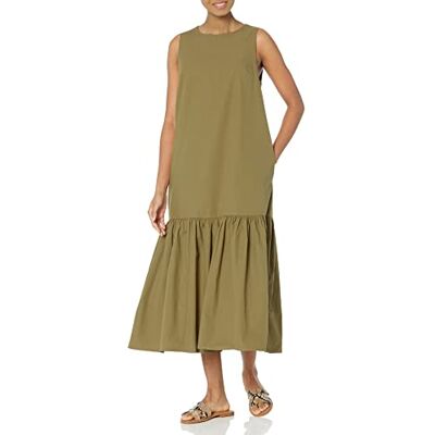 The Drop Damen Maxikleid Ilana, Ärmellos, Lockerer Schnitt, Weiter Saum, Popeline, Capers Olive, M The Drop Damen Maxikleid Ilana, Ärmellos, Lockerer Schnitt, Weiter Saum, Popeline, Capers Olive, M