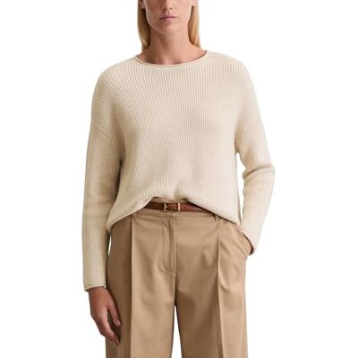 Marc O' Polo Marc OߴPolo Damen Strickpullover mit U-Boot-Ausschnitt Oversize Fit, Cremefarben (Sandy Melange), XXL Marc O' Polo Marc OߴPolo Damen Strickpullover mit U-Boot-Ausschnitt Oversize Fit, Cremefarben (Sandy Melange), XXL