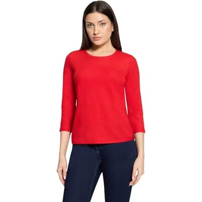 Betty Barclay Damen Strukturshirt mit Rundhalsausschnitt 42, High Risk Red Betty Barclay Damen Strukturshirt mit Rundhalsausschnitt 42, High Risk Red