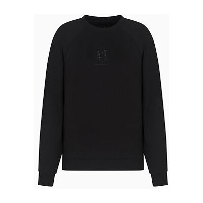Armani Exchange Damen Icon-Logo Nieten Rundhalsausschnitt, Schwarz, X-Klein Armani Exchange Damen Icon-Logo Nieten Rundhalsausschnitt, Schwarz, X-Klein