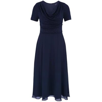 Vera Mont Damen Cocktailkleid im Glitzer-Look Patch Dark Blue/Dark Blue,40 Vera Mont Damen Cocktailkleid im Glitzer-Look Patch Dark Blue/Dark Blue,40