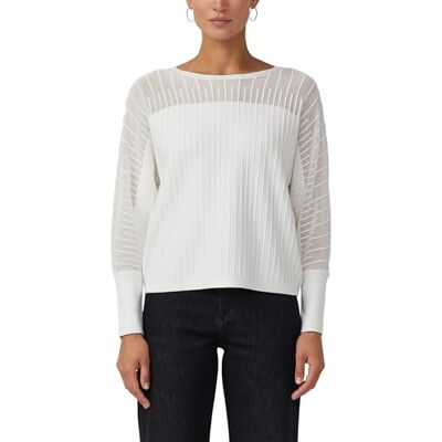 S. Oliver Damen 2172900 Pullover Langarm, Weiß, 46 EU S. Oliver Damen 2172900 Pullover Langarm, Weiß, 46 EU