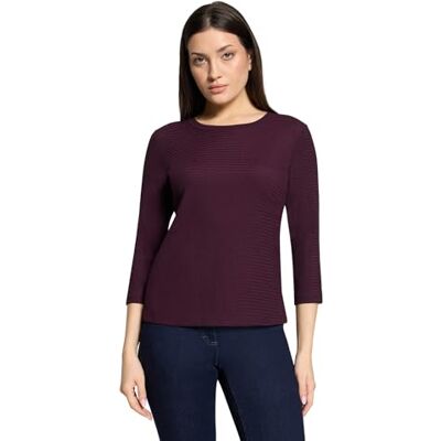 Betty Barclay Damen Strukturshirt mit Rundhalsausschnitt 38, Dark Aubergine Betty Barclay Damen Strukturshirt mit Rundhalsausschnitt 38, Dark Aubergine
