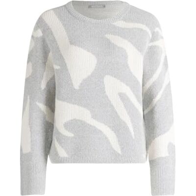 Betty & Co Damen 5743/3195 Pullover, Grey/Cream, 46 Betty & Co Damen 5743/3195 Pullover, Grey/Cream, 46