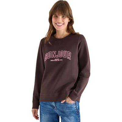 Cecil Langarm Sweatshirt mit Stickerei Macchiato Brown M Cecil Langarm Sweatshirt mit Stickerei Macchiato Brown M
