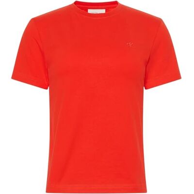 Calvin Damen T-Shirt Kurzarm Archive Jersey Tee mit Rundhalsausschnitt, Rot (Tuscan Terra Cotta), S Calvin Damen T-Shirt Kurzarm Archive Jersey Tee mit Rundhalsausschnitt, Rot (Tuscan Terra Cotta), S