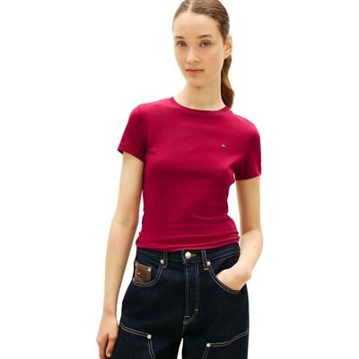 Tommy Jeans Damen 3er Pack T-Shirts Kurzarm mit Rundhalsausschnitt, Mehrfarbig (Black/Ecru/Red Alert), XL Tommy Jeans Damen 3er Pack T-Shirts Kurzarm mit Rundhalsausschnitt, Mehrfarbig (Black/Ecru/Red Alert), XL