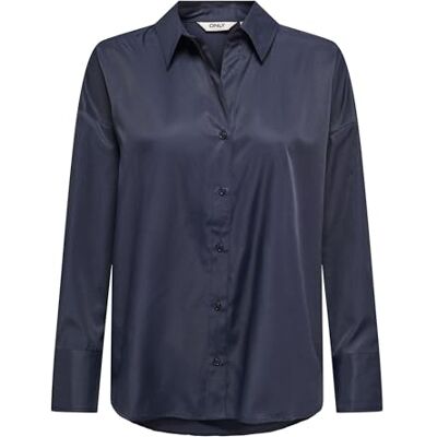 ONLY Damen Onloregon Solo Shirt WVN, Night Sky, XL ONLY Damen Onloregon Solo Shirt WVN, Night Sky, XL