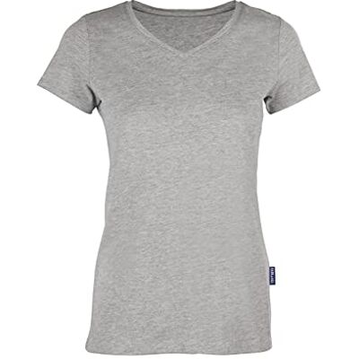 HRM Damen Luxury V-Neck Tee, grau-meliert, Gr. M I Premium T-Shirt Damen V-Ausschnitt aus 100% Bio-Baumwolle I Basic Shirt Damen bis 60°C waschbar I Hochwertige & nachhaltige Damen-Oberteile HRM Damen Luxury V-Neck Tee, grau-meliert, Gr. M I Premium T-Shirt Damen V-Ausschnitt aus 100% Bio-Baumwolle I Basic Shirt Damen bis 60°C waschbar I Hochwertige & nachhaltige Damen-Oberteile
