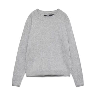 VERO MODA Damen Vmhappiness Ls Raglan Pullove Ga Boo Rep, Light Grey Melange, XL VERO MODA Damen Vmhappiness Ls Raglan Pullove Ga Boo Rep, Light Grey Melange, XL