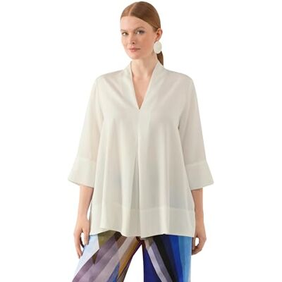 Ulla Popken Damen Mit Kelchkragen Tunika, Schneeweiß, 50-52 EU Ulla Popken Damen Mit Kelchkragen Tunika, Schneeweiß, 50-52 EU