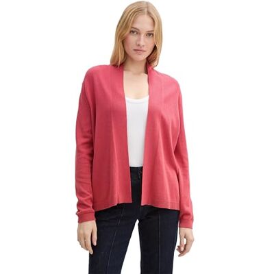 TOM TAILOR Damen Strickjacke mit Schalkragen, 11016 Berry Red, M TOM TAILOR Damen Strickjacke mit Schalkragen, 11016 Berry Red, M