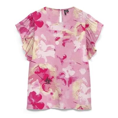 VERO MODA Vmsmilla S/L Frill O-Neck Top WVN VERO MODA Vmsmilla S/L Frill O-Neck Top WVN